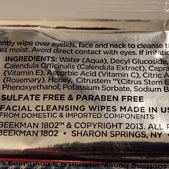 NEW!! BEEKMAN 1802 Honey and Orange Blossom Makeup Remover Wipes (30ct) - Picture 4 of 9